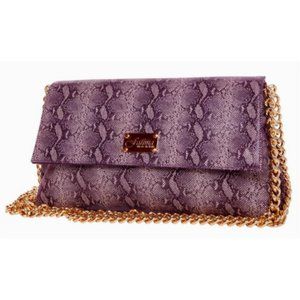 Sitan Purple Print Large Flap Shoulder Bag